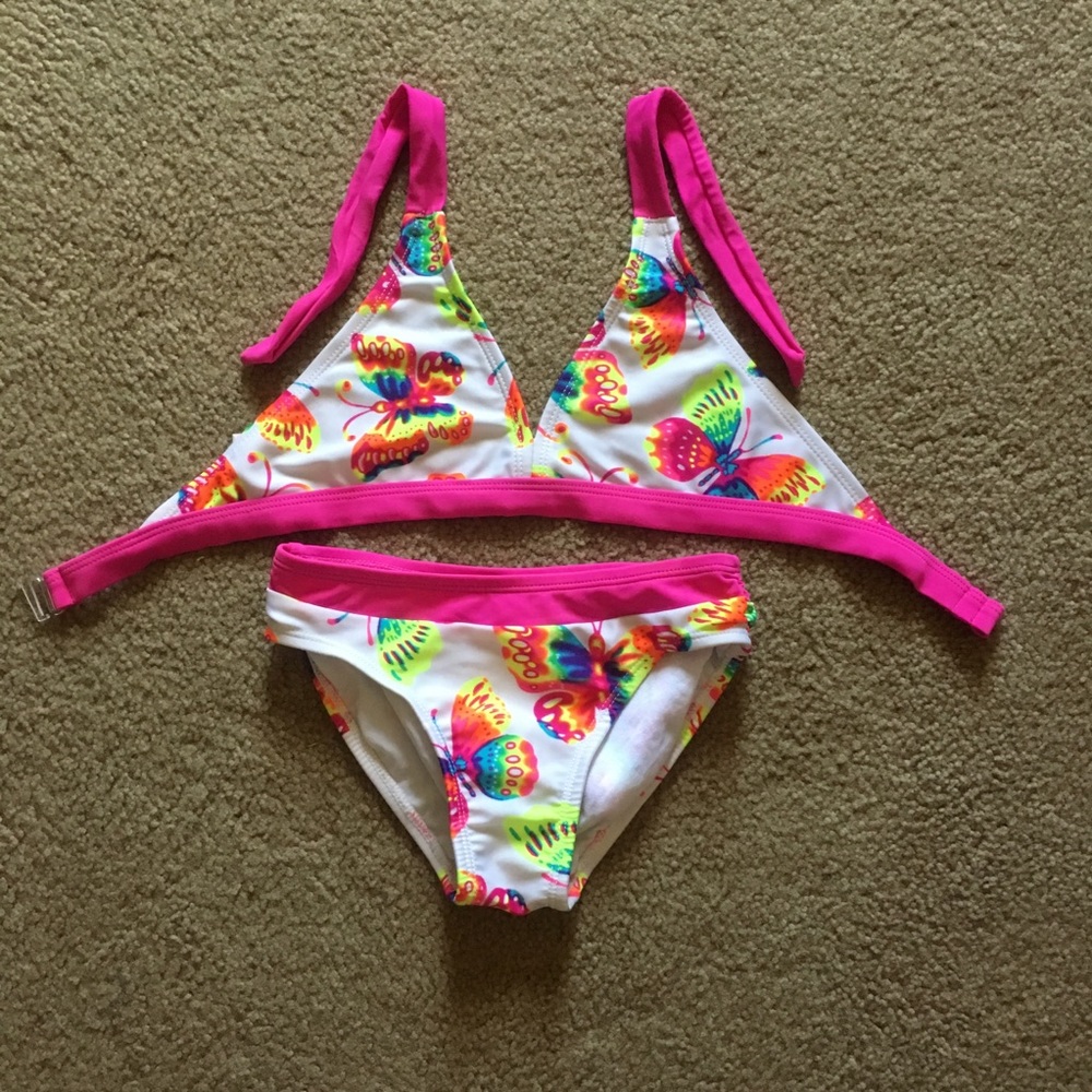 Girl’s rainbow butterfly bikini